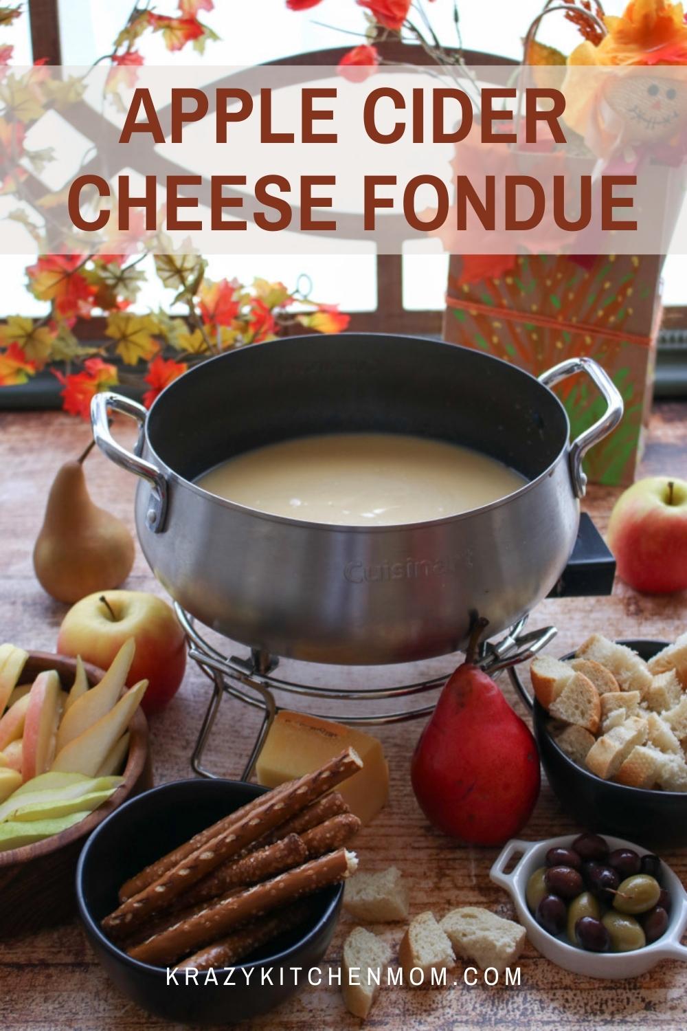 Calling all my cheese lovers! This fall-inspired cheese fondue is becoming a family favorite at our house. Serve it with apples, bread, and pretzel sticks for the perfect appetizer.  via @krazykitchenmom