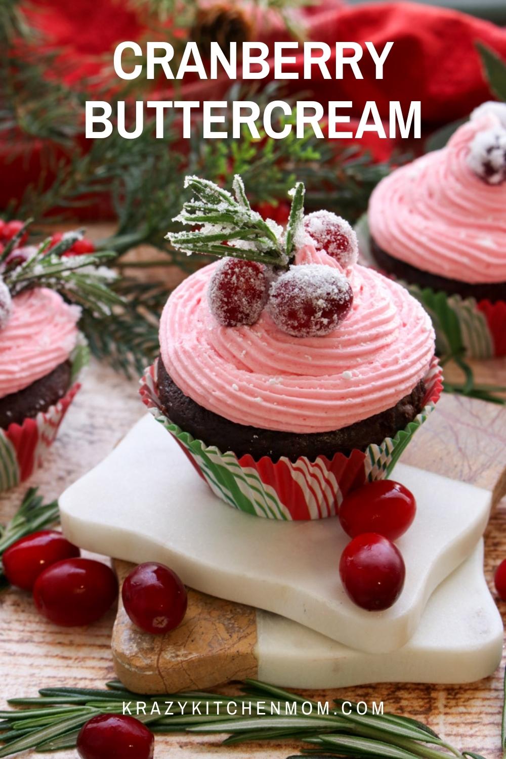 A basic buttercream frosting that's holiday-ready for all your baked goodies. It's creamy, tangy, and beautifully colored.  via @krazykitchenmom