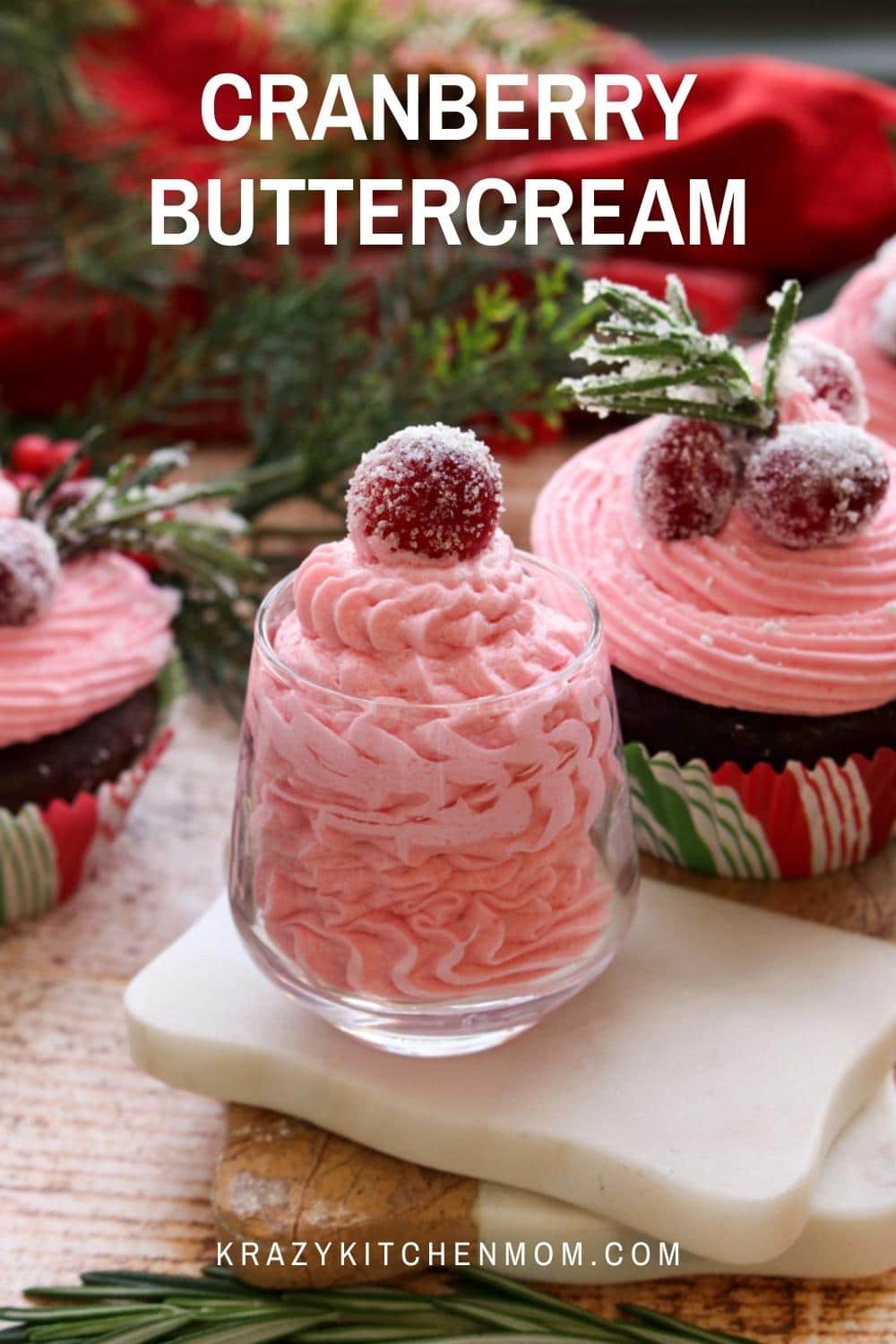 A basic buttercream frosting that's holiday-ready for all your baked goodies. It's creamy, tangy, and beautifully colored.  via @krazykitchenmom