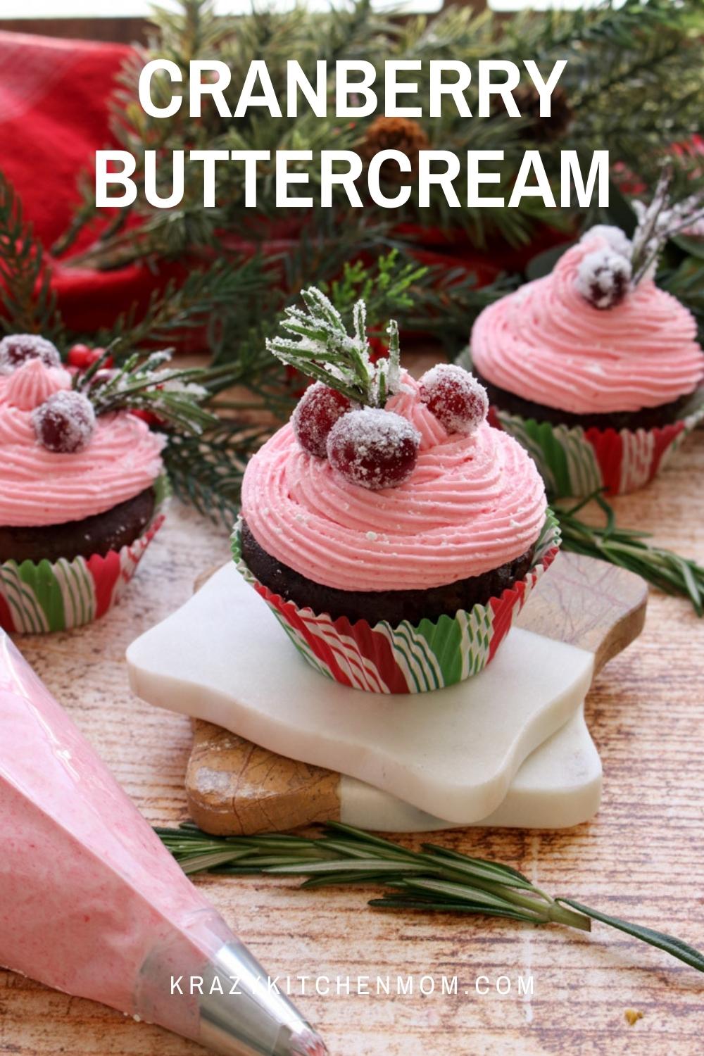 A basic buttercream frosting that's holiday-ready for all your baked goodies. It's creamy, tangy, and beautifully colored.  via @krazykitchenmom