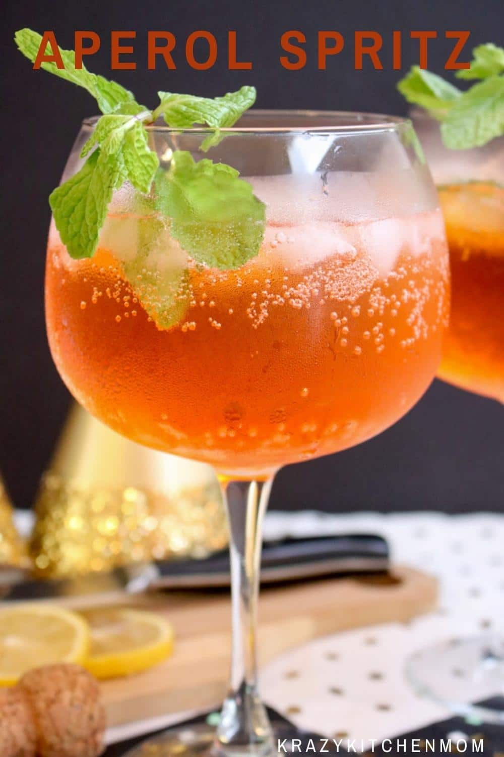 Ring in the new year with one of this year's hottest cocktails, The Aperol Spritz made with sparkling Prosecco or Champagne and Aperol. via @krazykitchenmom