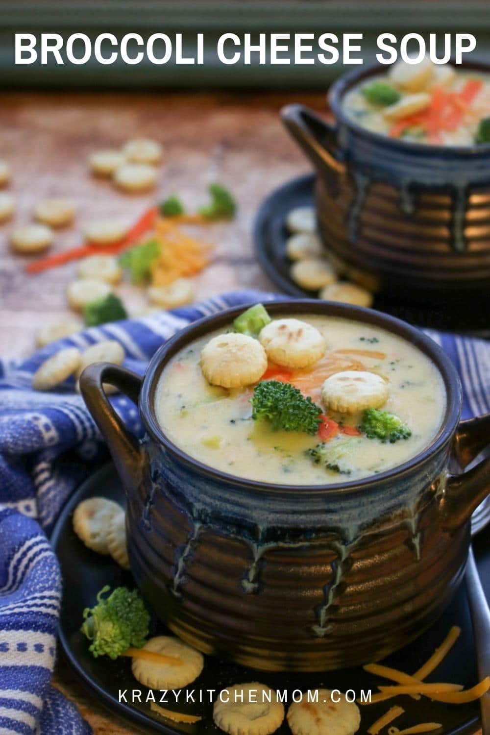 People-pleasing Homemade Broccoli Cheese Soup is ready in less than 30 minutes. It's cheesy and creamy, filled with broccoli and carrots. via @krazykitchenmom