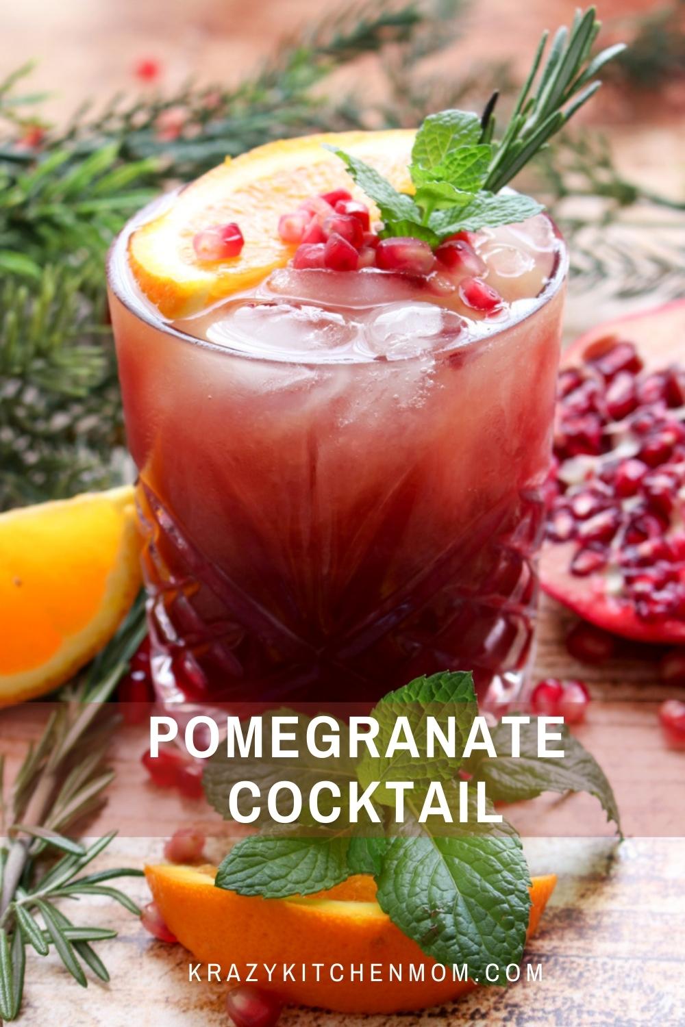 Tis' the season for holiday cheer. This pomegranate cocktail will liven up any holiday party with its fun festive color and bright flavor.  via @krazykitchenmom