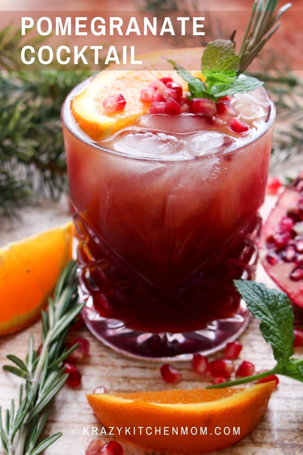 Tis' the season for holiday cheer. This pomegranate cocktail will liven up any holiday party with its fun festive color and bright flavor.  via @krazykitchenmom