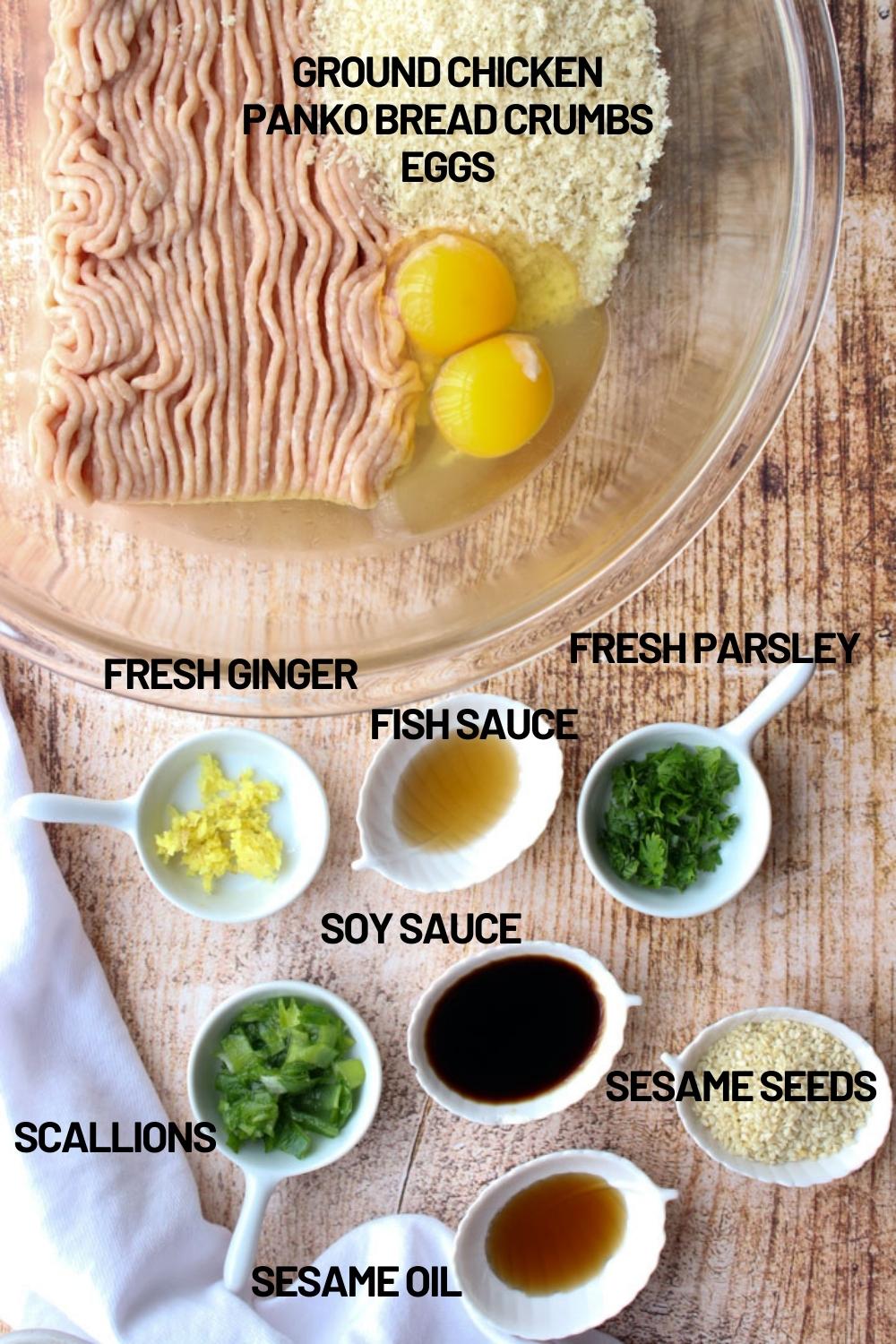 Asian chicken meatball ingredients