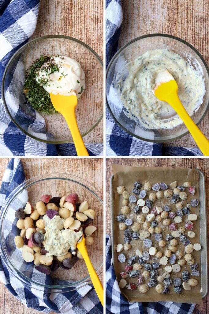 Mayonnaise Herb Roasted Potatoes - Krazy Kitchen Mom