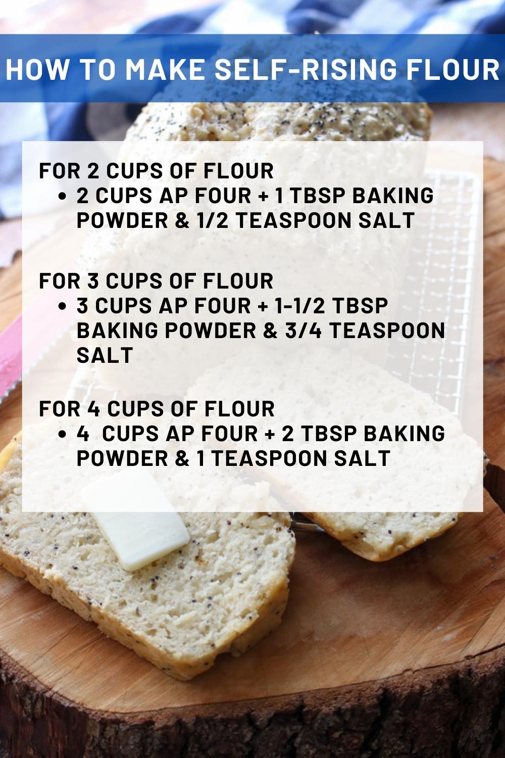 graphic showing how to make self rising flour