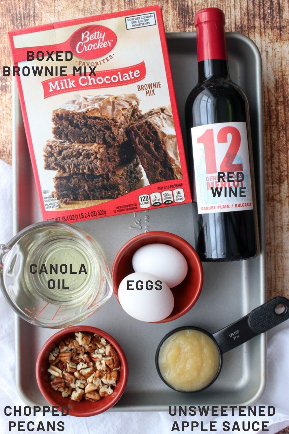 INGREDIENTS TO MAKE RED WINE BROWNIES