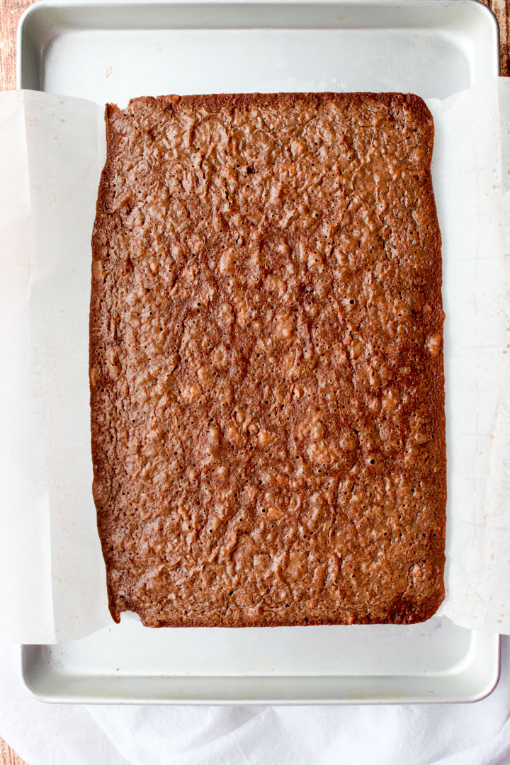 uncut cookie brownies on a cookie sheet