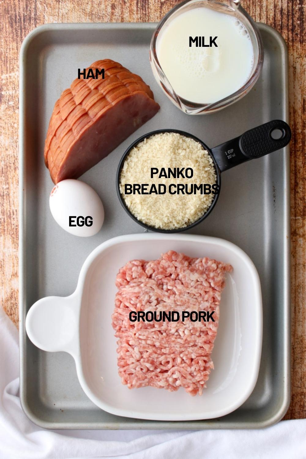 ingredient to make ham and pork loaf