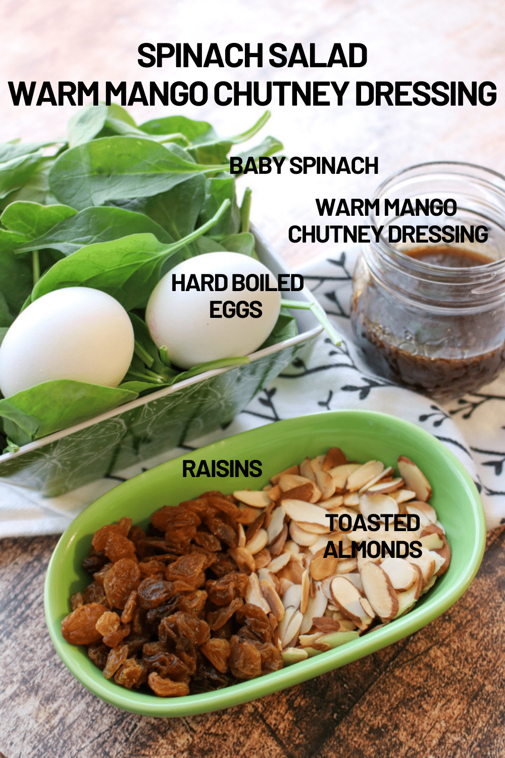 A variation of my Spinach Salad with Warm Bacon Dressing. For this recipe, I use jarred mango chutney for the base of the salad dressing. via @krazykitchenmom