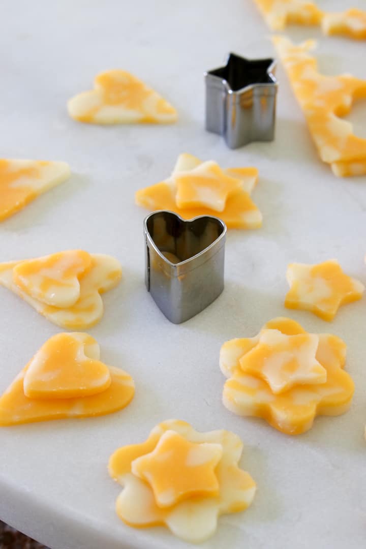 cheese hearts and flower designs