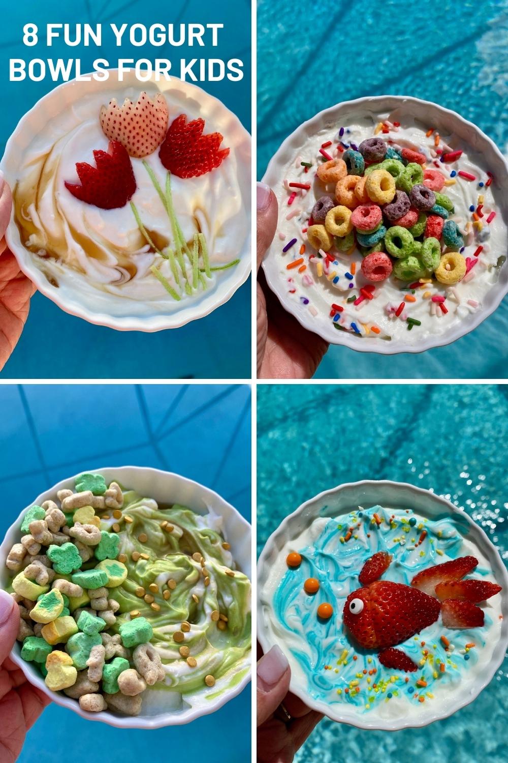 Your kids will beg for Greek yogurt when you make fun, bright, colorful decorations to sit on top of their yogurt. via @krazykitchenmom