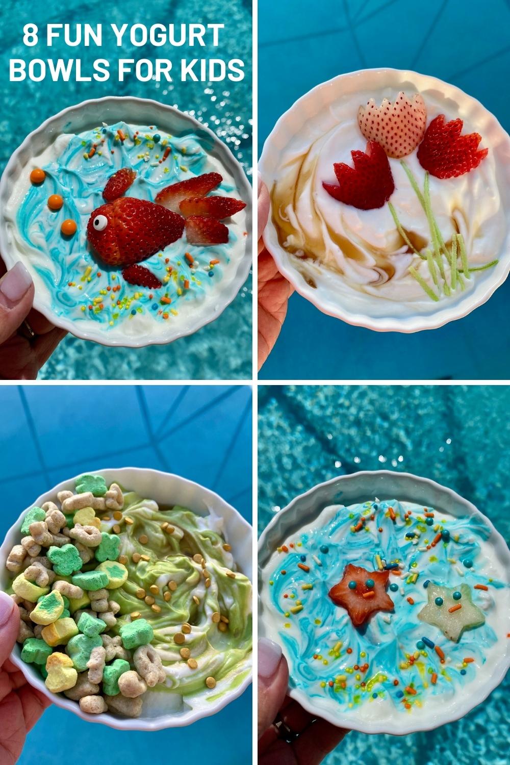 Your kids will beg for Greek yogurt when you make fun, bright, colorful decorations to sit on top of their yogurt. via @krazykitchenmom