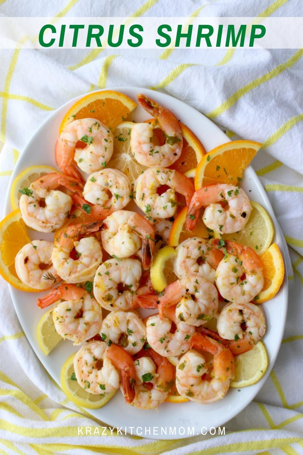 Citrus Shrimp with Citrus Remoulade is easy, bright, and cooks in 15 minutes. It's made with fresh and light ingredients and can be served as an appetizer or a main dish. via @krazykitchenmom