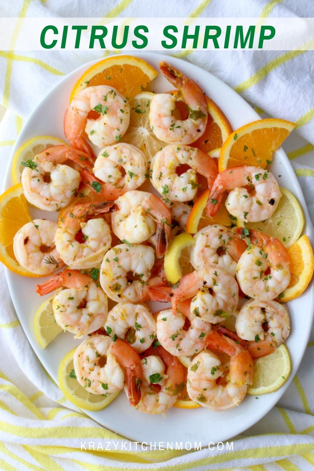 Citrus Shrimp with Citrus Remoulade is easy, bright, and cooks in 15 minutes. It's made with fresh and light ingredients and can be served as an appetizer or a main dish. via @krazykitchenmom