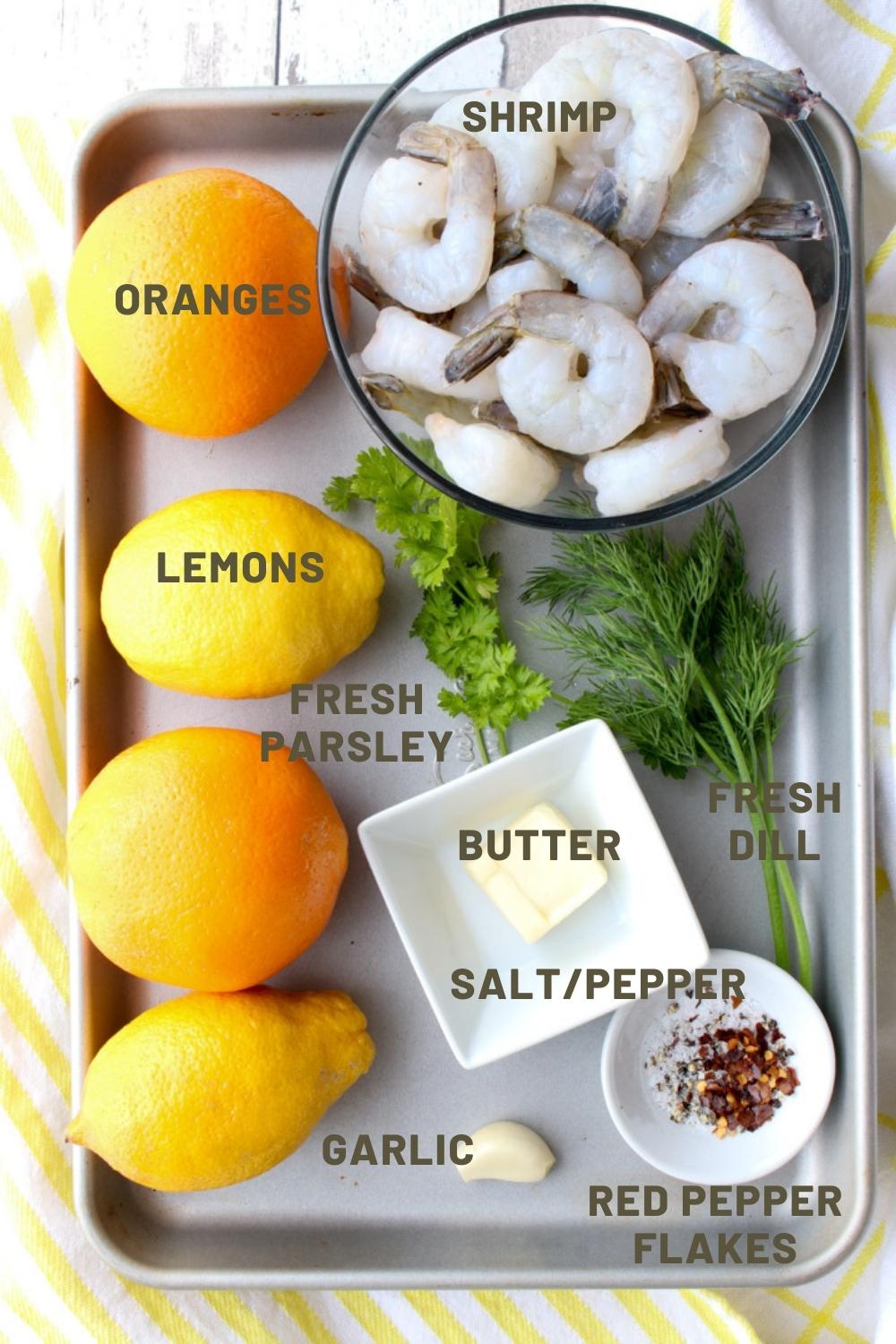 ingredients to make citrus shrimp