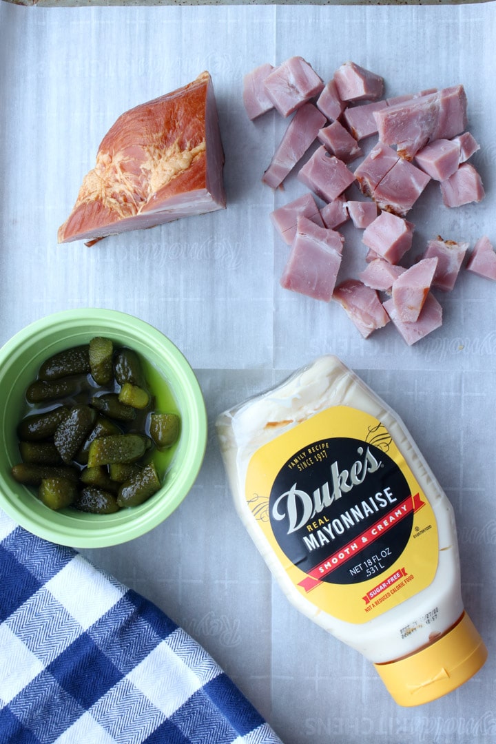 ingredients for making ham salad