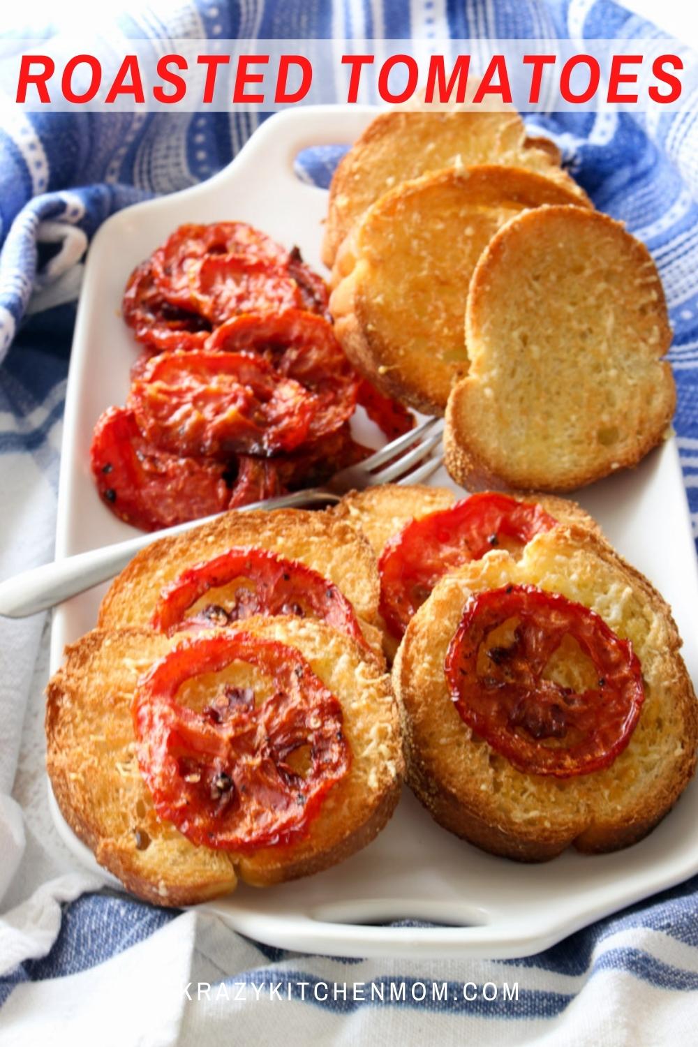 Nothing tastes or smells better than the bright robust flavors of slow-roasted tomatoes. A tart, sweet, tender punch of tomato flavor. via @krazykitchenmom