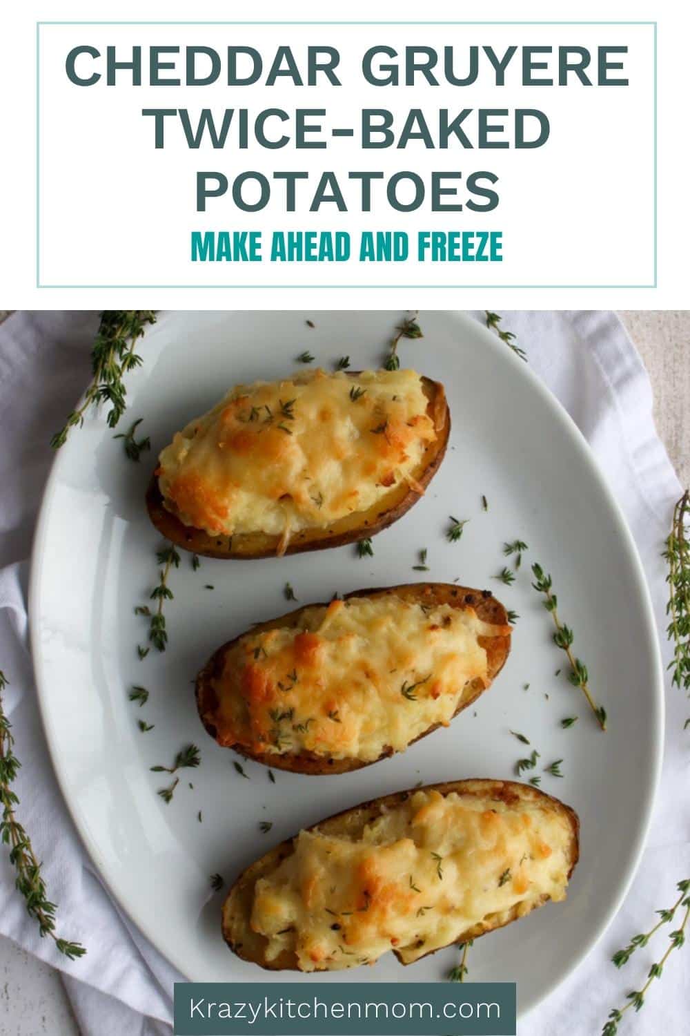 These potatoes are always a family favorite! Easy baked potatoes filled with creamy cheesy mashed potatoes and topped with more cheese. via @krazykitchenmom