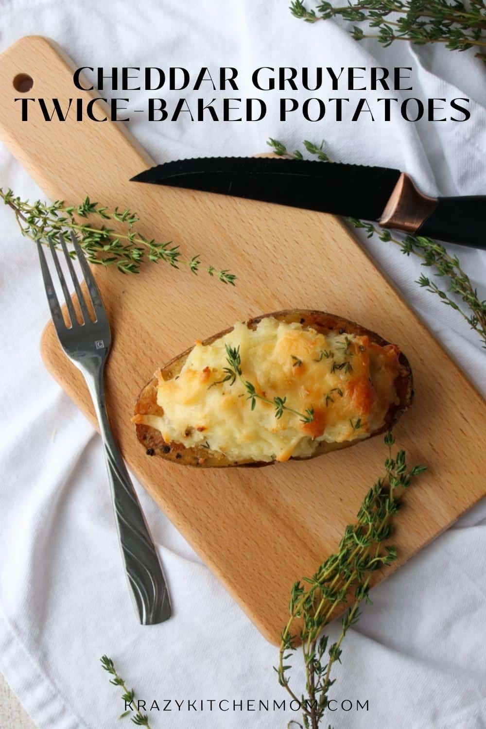 These potatoes are always a family favorite! Easy baked potatoes filled with creamy cheesy mashed potatoes and topped with more cheese. via @krazykitchenmom