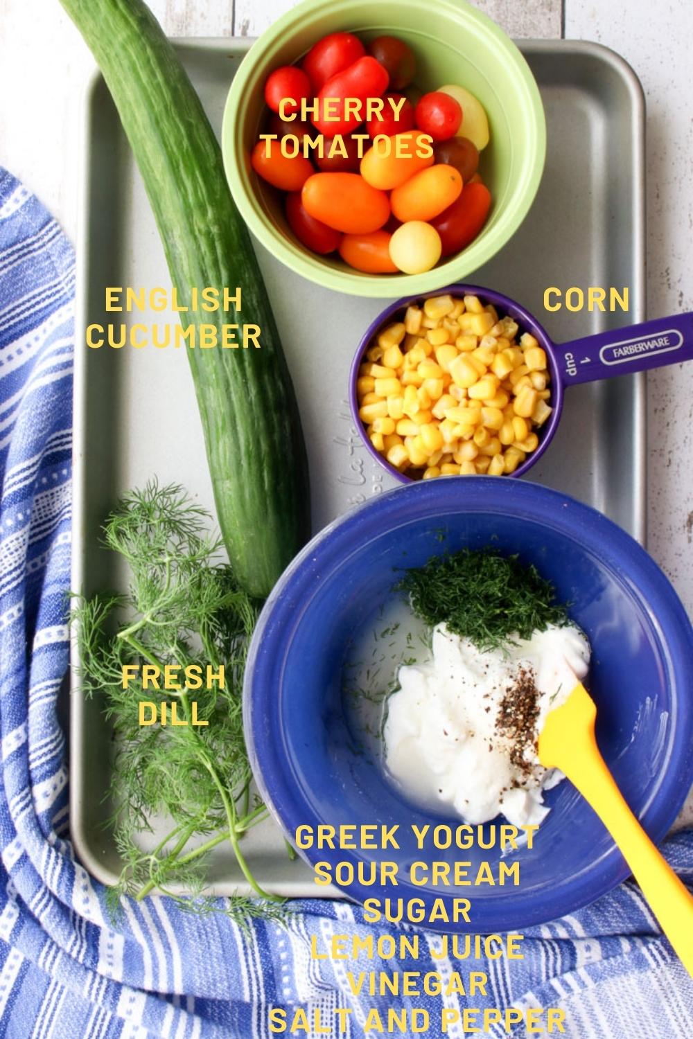 INGREDIENTS TO MAKE CREAMY TOMATO CUCUMBER SALAD