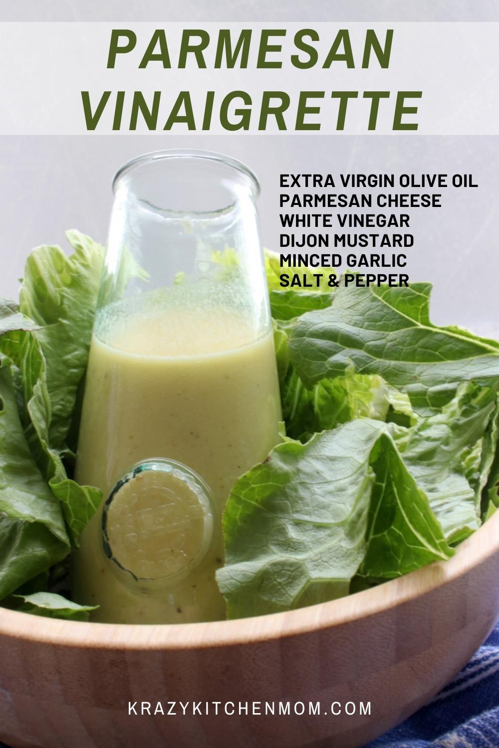 This Parmesan Vinaigrette has become our family's new favorite go-to salad dressings for lettuce salads and pasta salads. via @krazykitchenmom