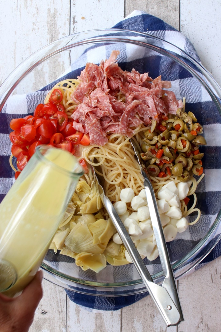 Pasta salad with parmesan vinaigrette