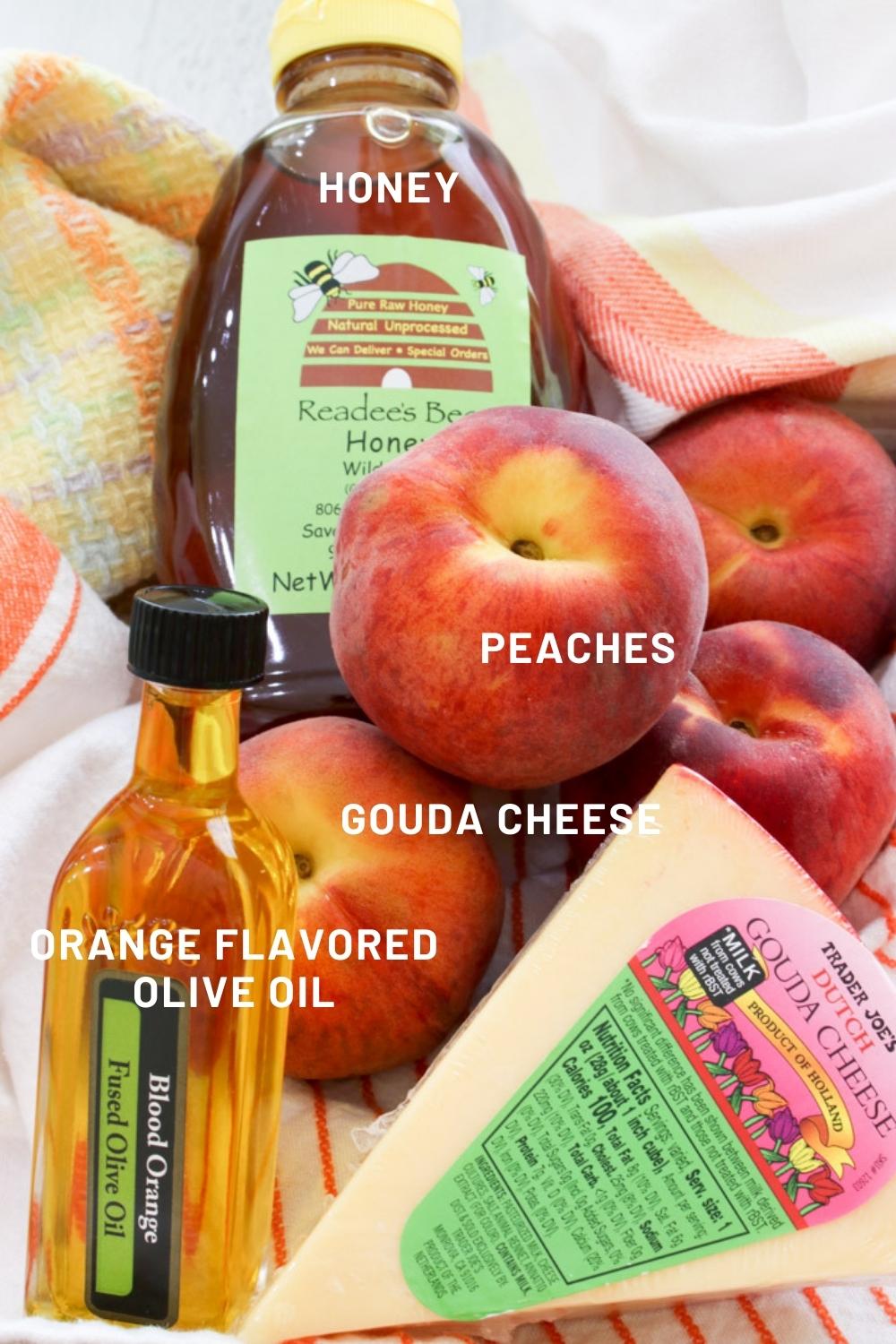 ingredient to make peach and gouda skewers