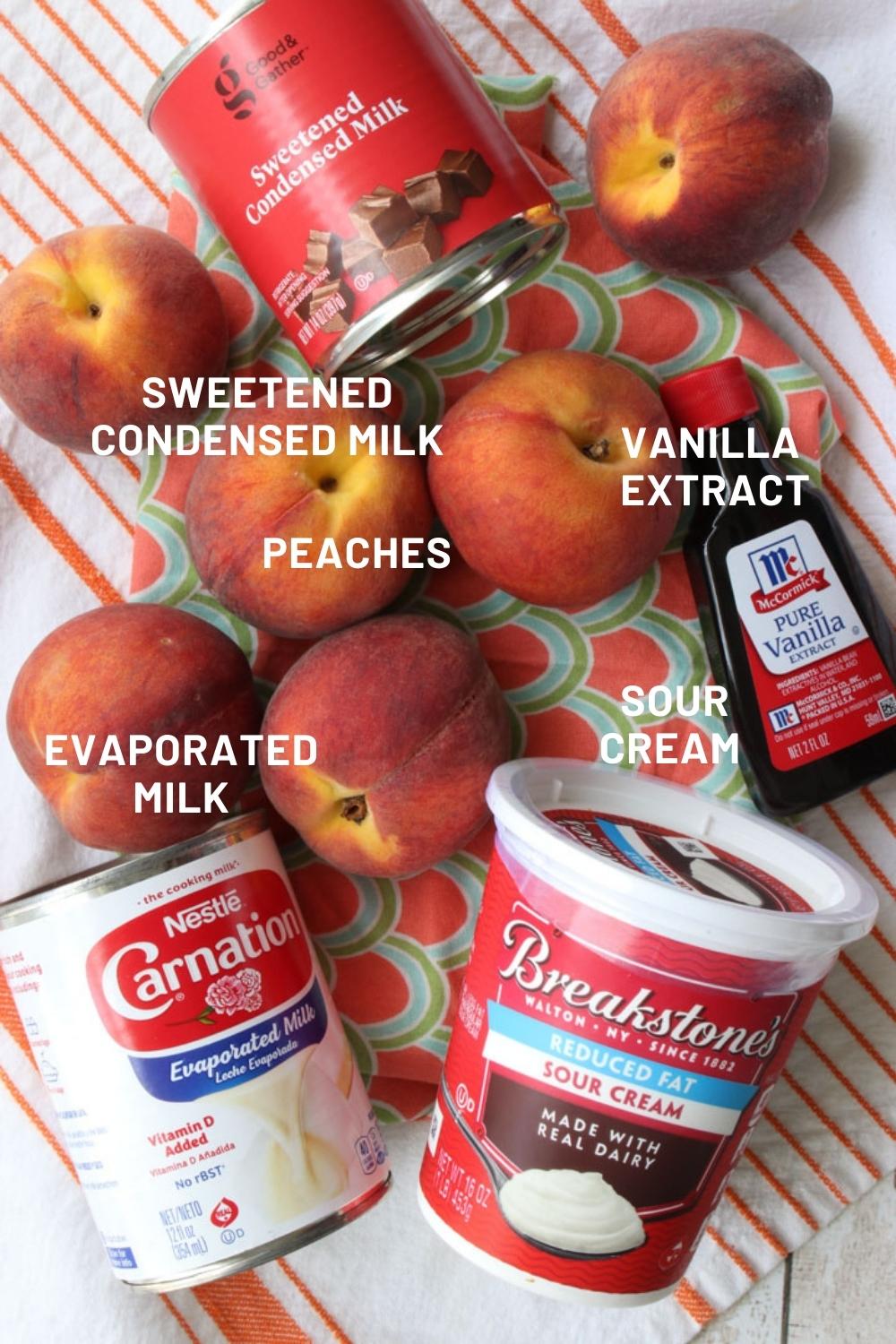 Ingredient to make peaches and cream