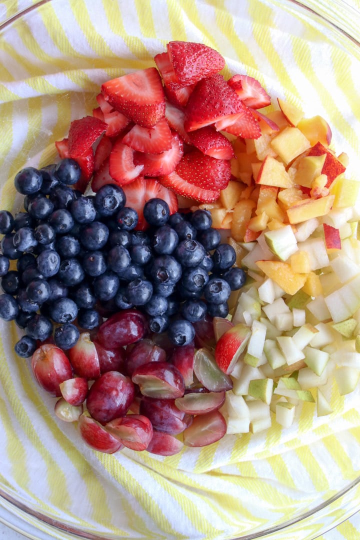 Bowl of diced fresh fruit