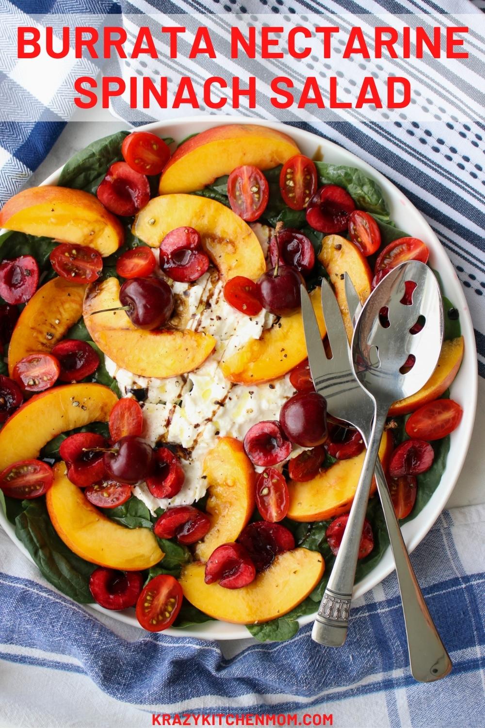 This simple salad is fancy enough for any party or holiday table. Sweet, salty, savory, with healthy spinach – it hits all the high notes. via @krazykitchenmom