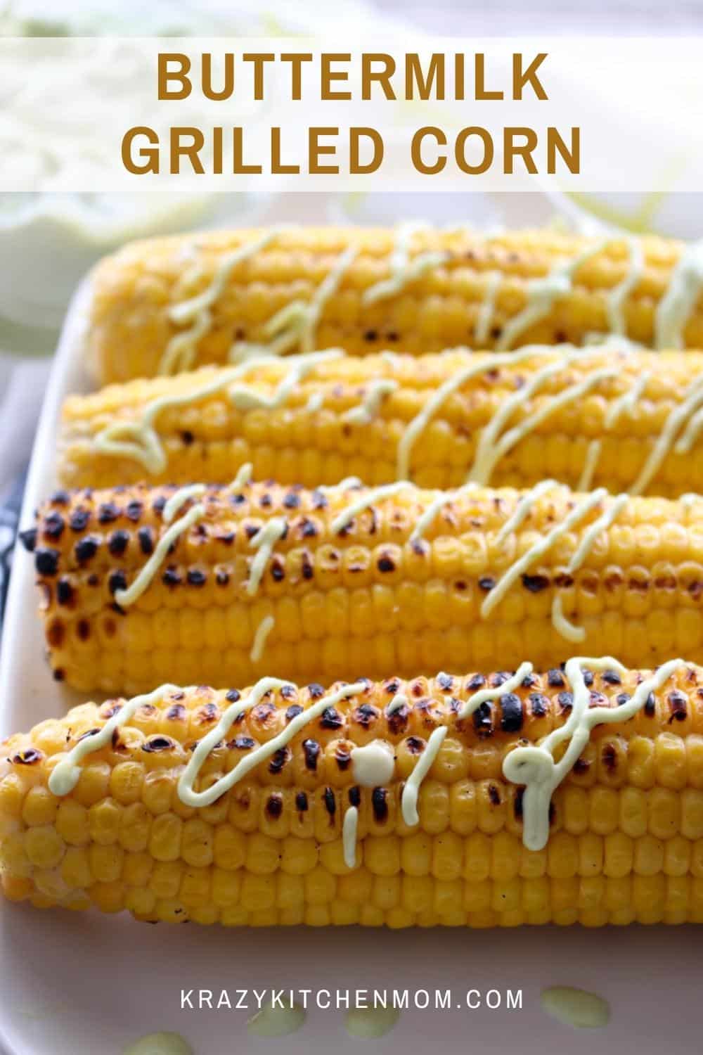 There is nothing better than summertime grilled corn on the cob dripping in butter. Marinating it in buttermilk adds tangy sweetness. via @krazykitchenmom