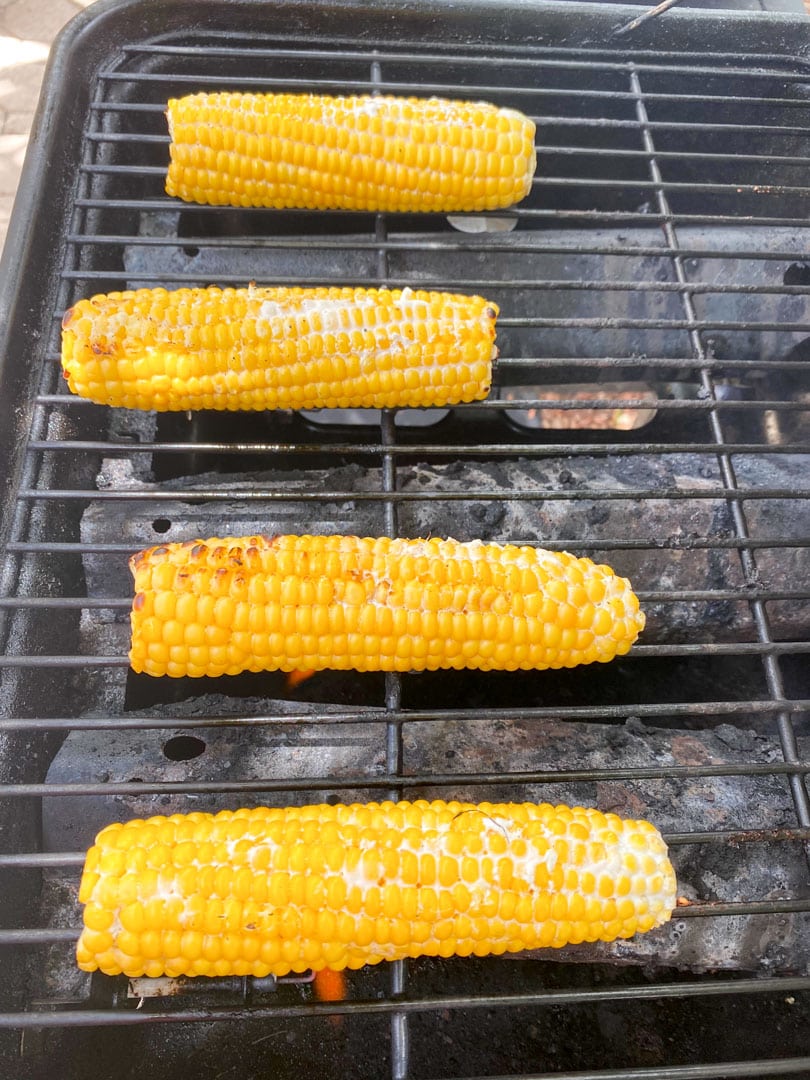 corn on the cob on a bbq grill