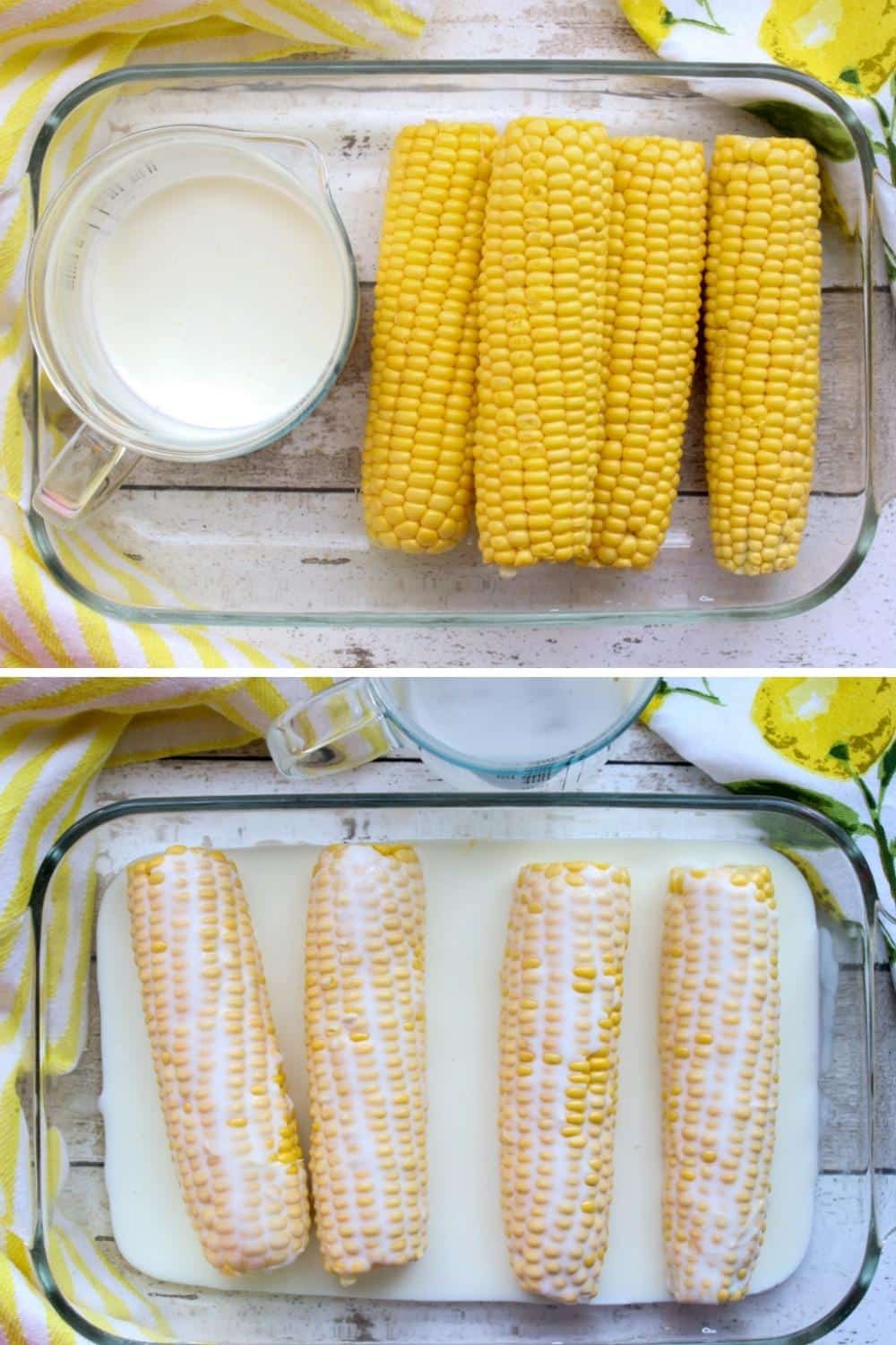 how to make 1.	Remove the silks from the outside of the corn cobs.  2.	Rinse the cobs in cool water.  3.	Place corn on the cob, buttermilk, and salt into a large bowl or shallow dish and soak the corn for 2 hours in the refrigerator.  4.	Remove the corn from the buttermilk and pat dry with a paper towel.  5.	Grill the corn until it is slightly chard.  6.	Slather with butter, salt, and pepper and enjoy.