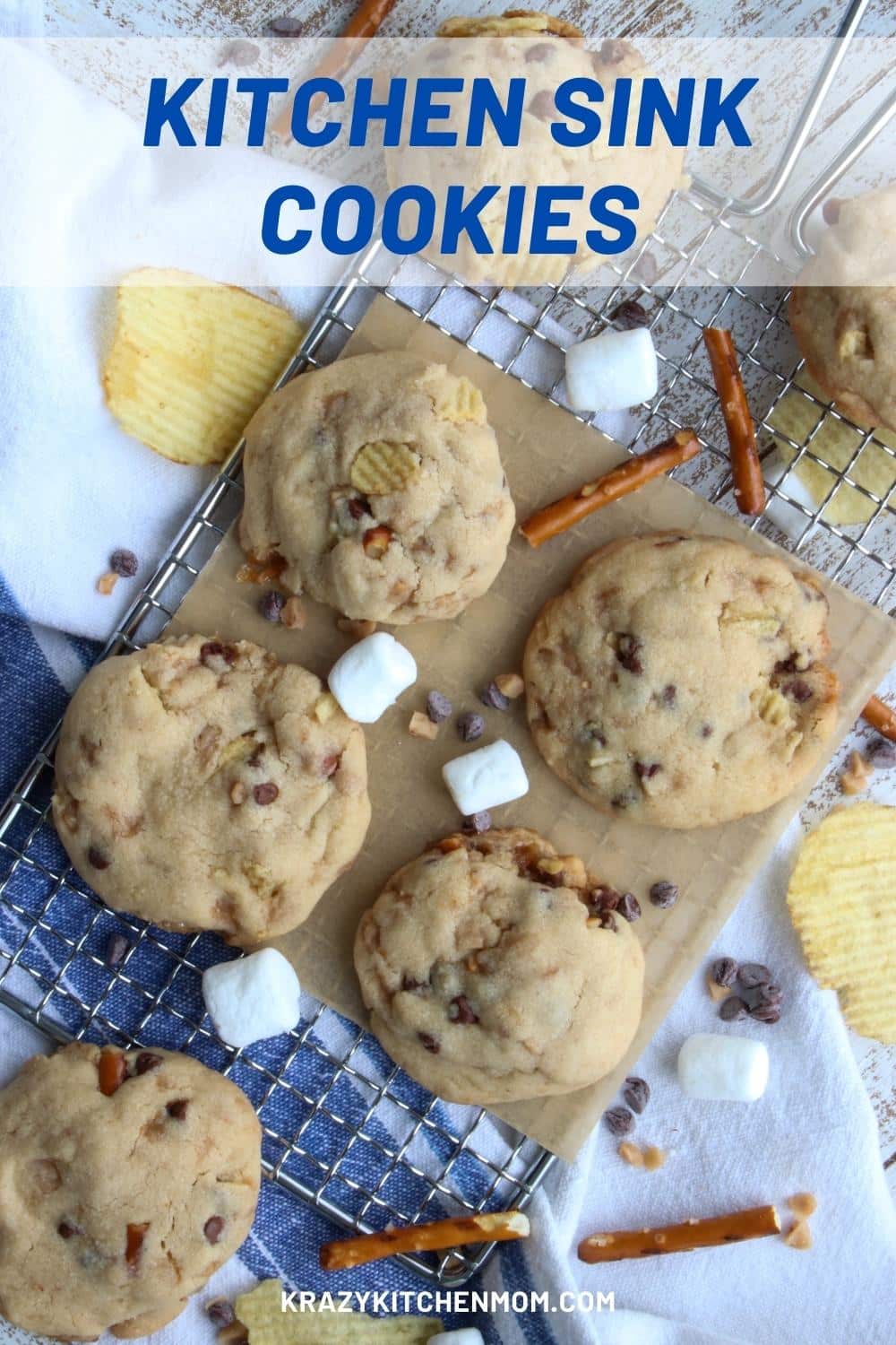 These cookies are sweet, salty, soft, crunchy, and loaded with chocolate and toffee bits.  They are a mix of a cookie and a candy bar. via @krazykitchenmom