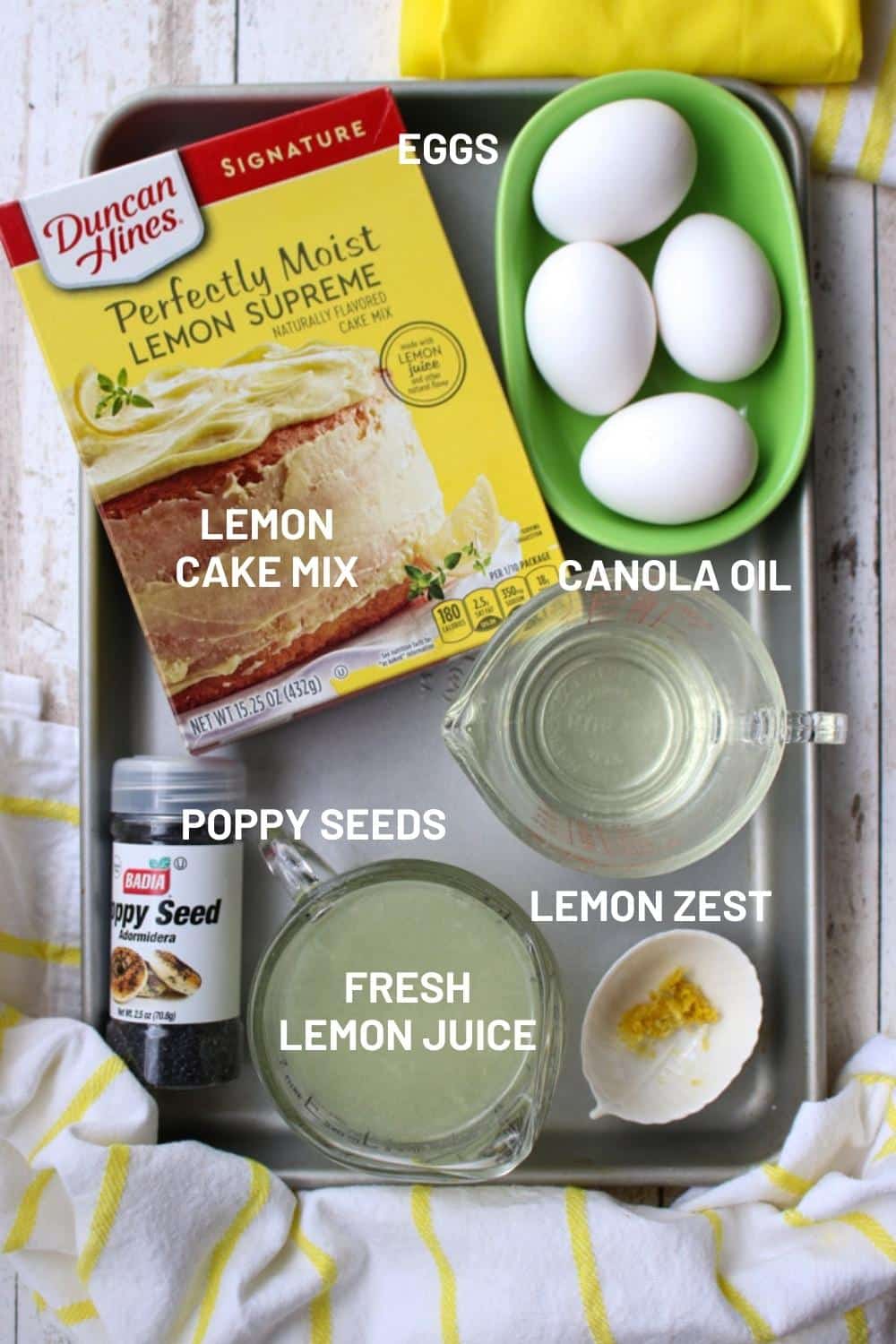 ingredient to make lemon poppy seed cupcakes