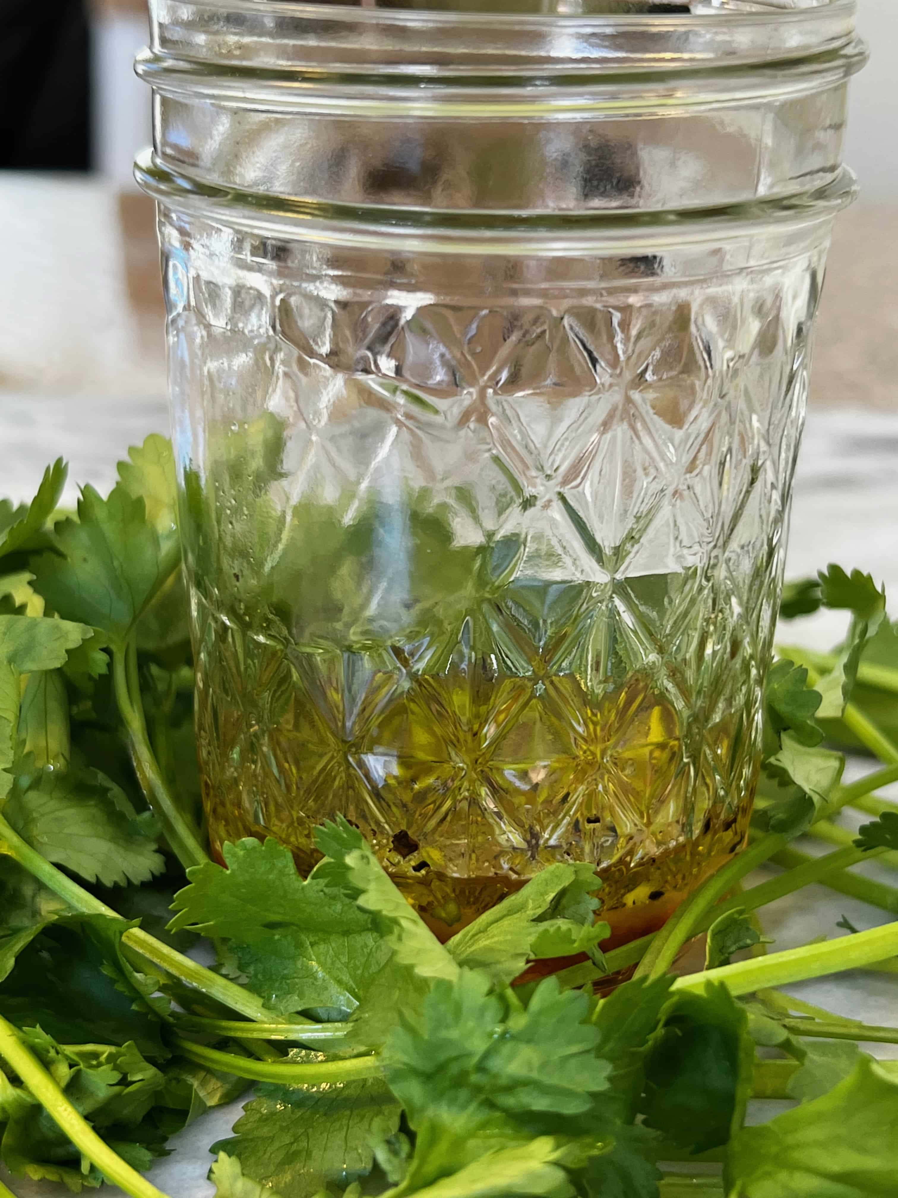 jar with oil and vinegar