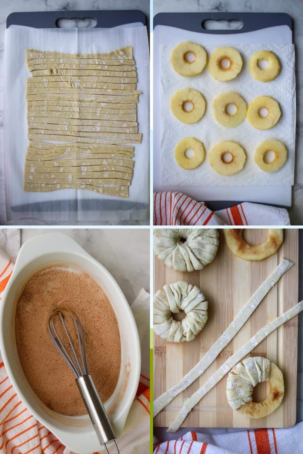 photos showing how to make apple pie rings