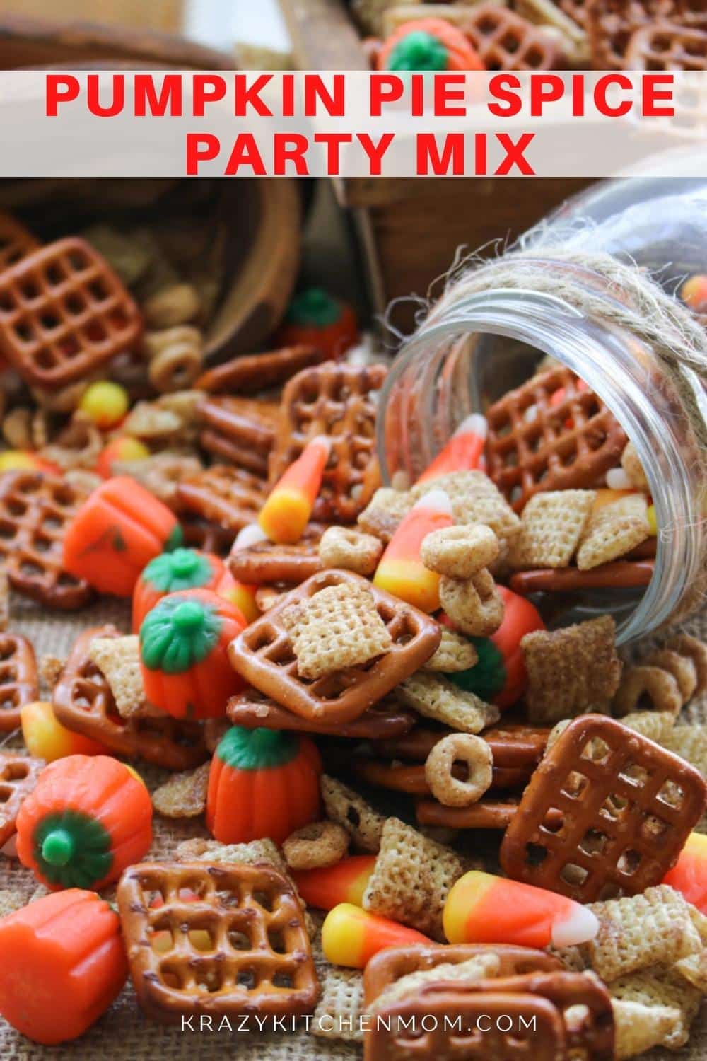 It's called party mix for a reason! It's sweet and salty and a little bit savory from the pumpkin pie spice. via @krazykitchenmom