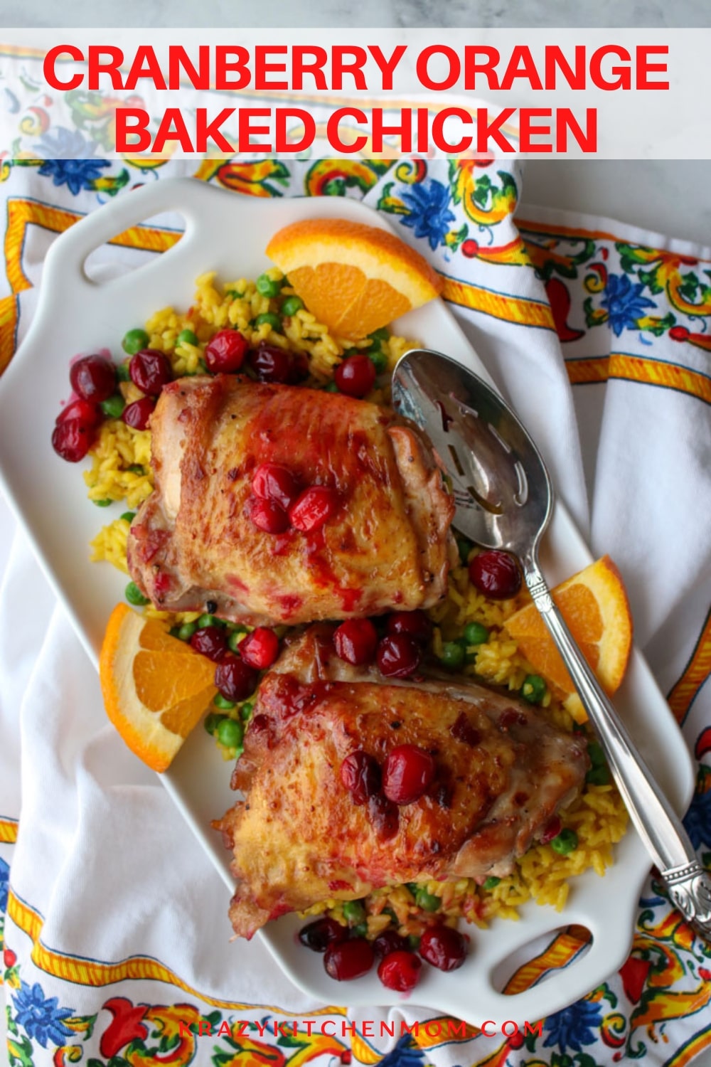 An easy baked chicken recipe perfect for the holiday season. Marinated with delicious warm winter flavors and baked to perfection.  via @krazykitchenmom