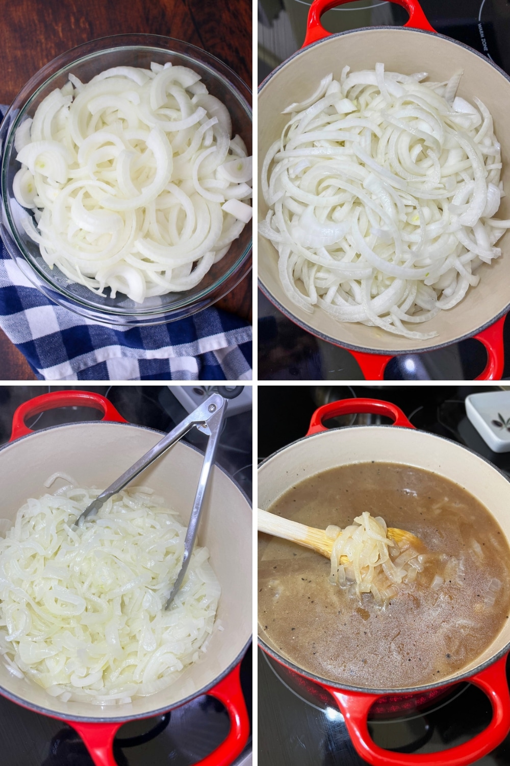 Photo showing how to make French Onion Soup on the stove-top