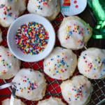 Italian Wedding Cookies and a bowl of sprinkles