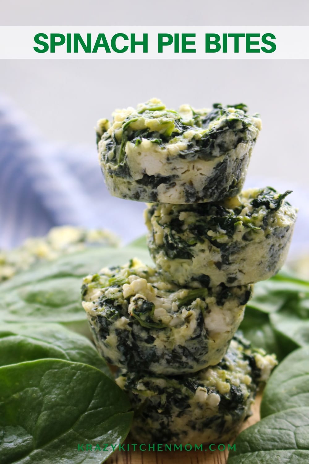 Bite-sized crustless spinach pie bites are the perfect appetizer any time of the year. They are light and creamy and full of delicious spinach. via @krazykitchenmom