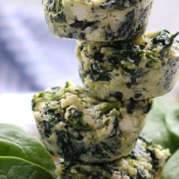 Stack of spinach pie bite appetizers