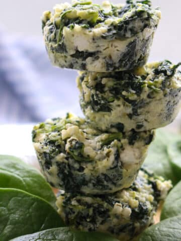 Stack of spinach pie bite appetizers