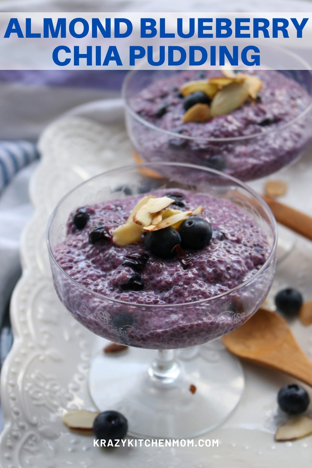 This low-calorie dessert is perfect for those watching calories and those who are not. Made with almond milk, blueberries, and chia seeds via @krazykitchenmom