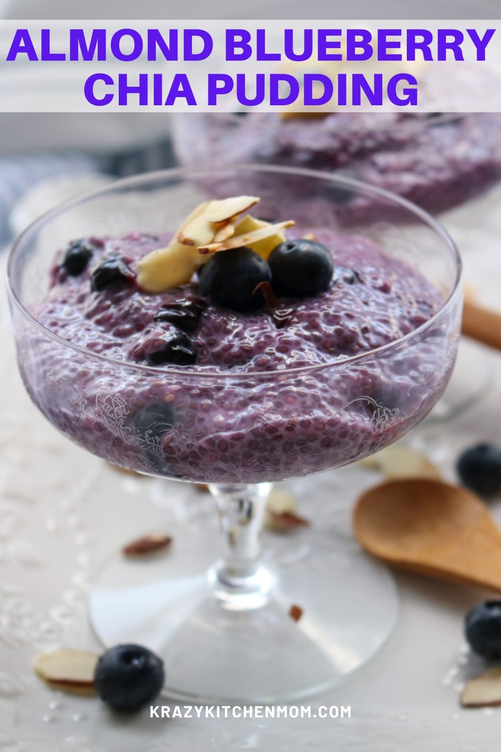 This low-calorie dessert is perfect for those watching calories and those who are not. Made with almond milk, blueberries, and chia seeds via @krazykitchenmom