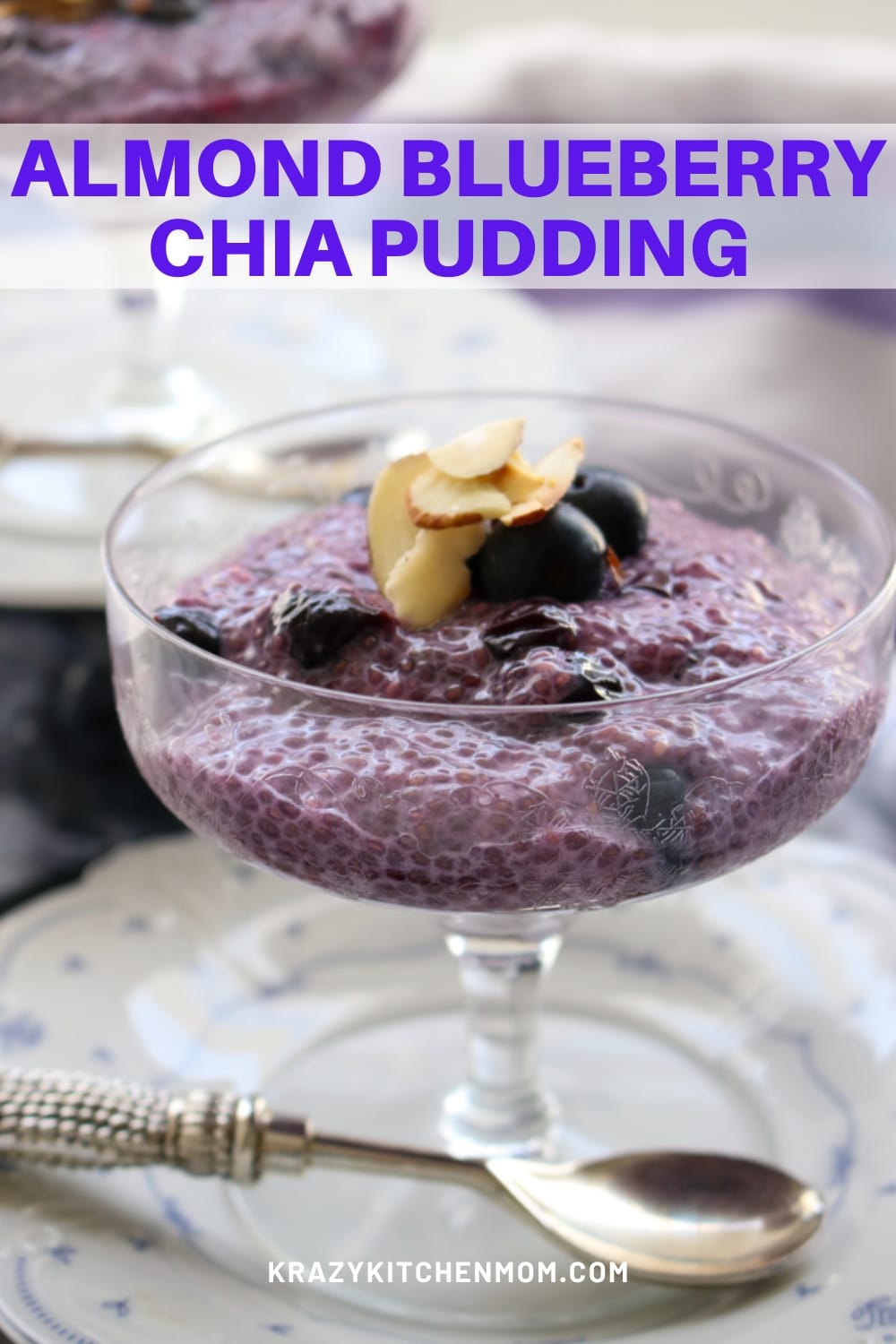 This low-calorie dessert is perfect for those watching calories and those who are not. Made with almond milk, blueberries, and chia seeds via @krazykitchenmom