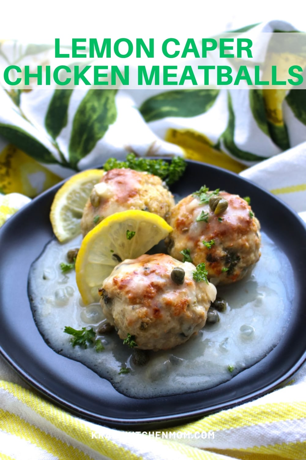 These tender and juicy lemon caper chicken meatballs will tantalize your taste buds! Serve them as an appetizer or a meal with pasta or a salad. via @krazykitchenmom
